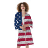 Flag USA Grunge Print Kimono-grizzshop