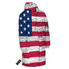 Flag USA Grunge Print Long Down Jacket-grizzshop