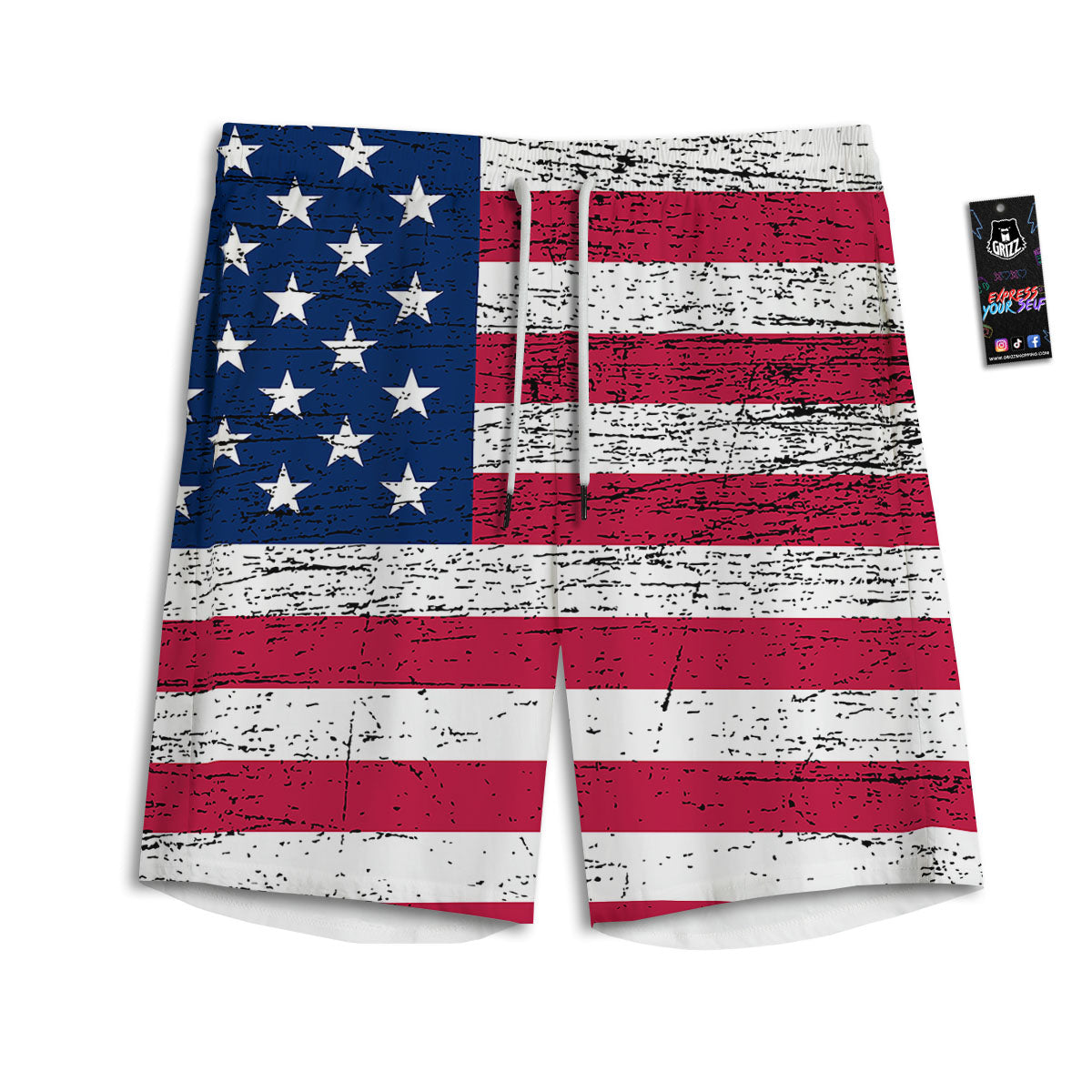 Flower Military Camouflage Print Pattern Men's Athletic Shorts