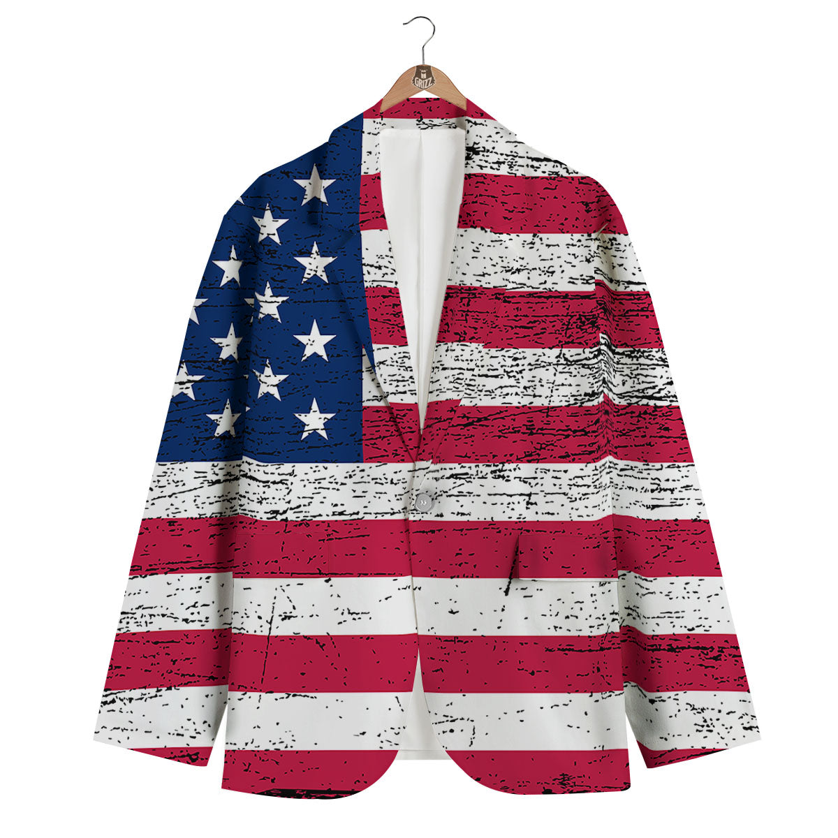 Flag USA Grunge Print Men's Blazer-grizzshop