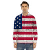 Flag USA Grunge Print Men's Dress Shirts-grizzshop