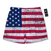 Flag USA Grunge Print Men's Running Shorts-grizzshop