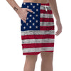 Flag USA Grunge Print Men's Shorts-grizzshop