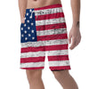 Flag USA Grunge Print Men's Shorts-grizzshop