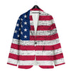 Flag USA Grunge Print Men's Sport Coat-grizzshop