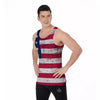 Flag USA Grunge Print Men's Tank Top-grizzshop