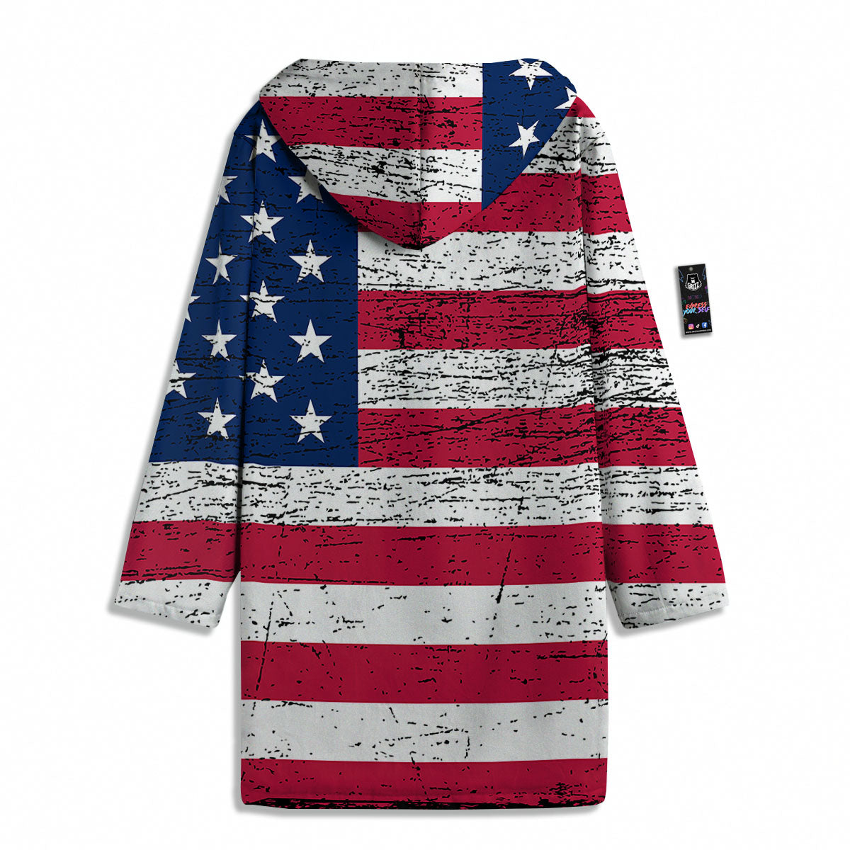 Flag USA Grunge Print Men's Windbreaker Jacket-grizzshop