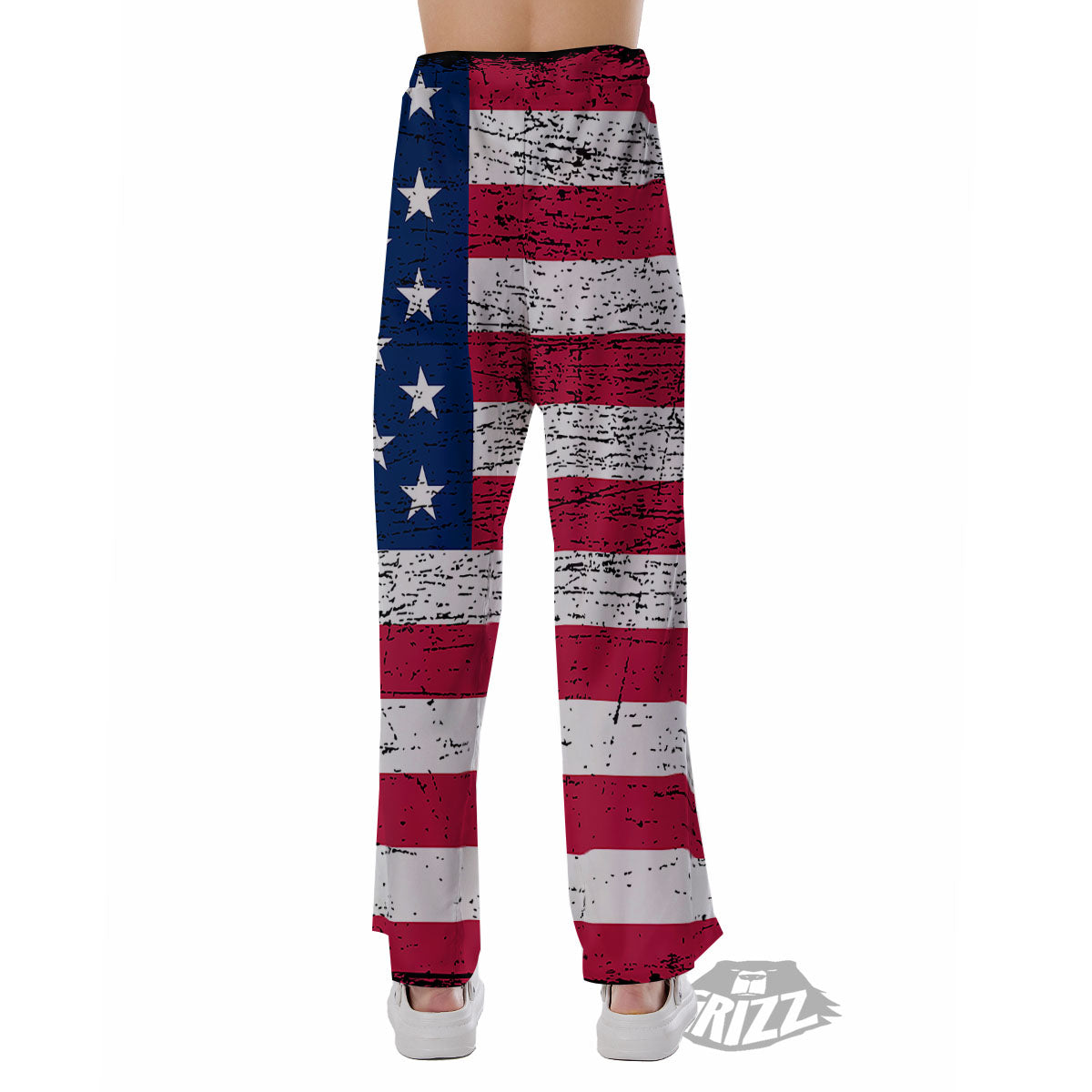 Flag USA Grunge Print Pajama Pants-grizzshop