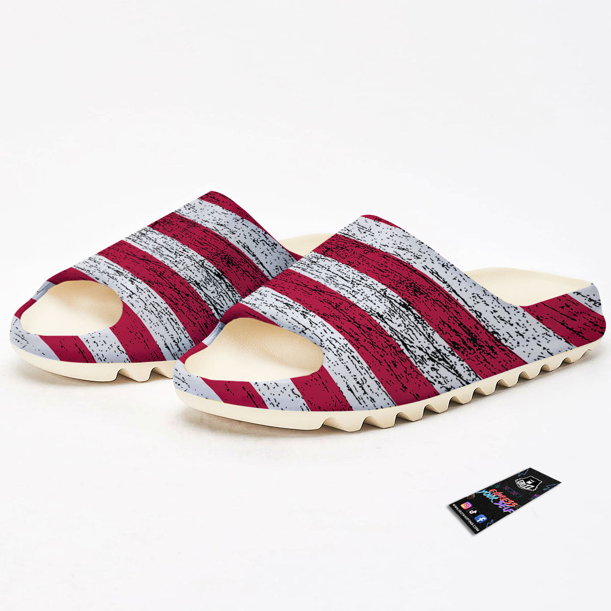 Flag USA Grunge Print Sandals-grizzshop