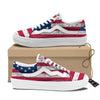 Flag USA Grunge Print Skate Shoes-grizzshop