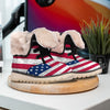 Flag USA Grunge Print Snow Boots-grizzshop