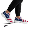 Flag USA Grunge Print White Chunky Shoes-grizzshop