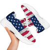 Flag USA Grunge Print White Chunky Shoes-grizzshop