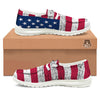 Flag USA Grunge Print White Loafers-grizzshop