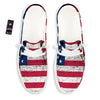 Flag USA Grunge Print White Loafers-grizzshop