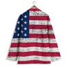 Flag USA Grunge Print Women's Blazer-grizzshop