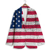 Flag USA Grunge Print Women's Blazer-grizzshop