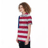 Flag USA Grunge Print Women's Golf Shirts-grizzshop