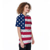 Flag USA Grunge Print Women's Golf Shirts-grizzshop