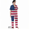 Flag USA Grunge Print Women's Pajamas Set-grizzshop