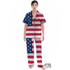 Flag USA Grunge Print Women's Pajamas Set-grizzshop