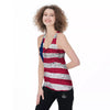 Flag USA Grunge Print Women's Racerback Tank Top-grizzshop