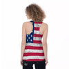 Flag USA Grunge Print Women's Racerback Tank Top-grizzshop