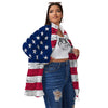 Flag USA Grunge Print Women's Sherpa Jacket-grizzshop