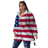 Flag USA Grunge Print Women's Sherpa Jacket-grizzshop