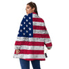 Flag USA Grunge Print Women's Sherpa Jacket-grizzshop