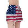 Flag USA Grunge Print Women's Shorts-grizzshop