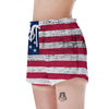 Flag USA Grunge Print Women's Shorts-grizzshop