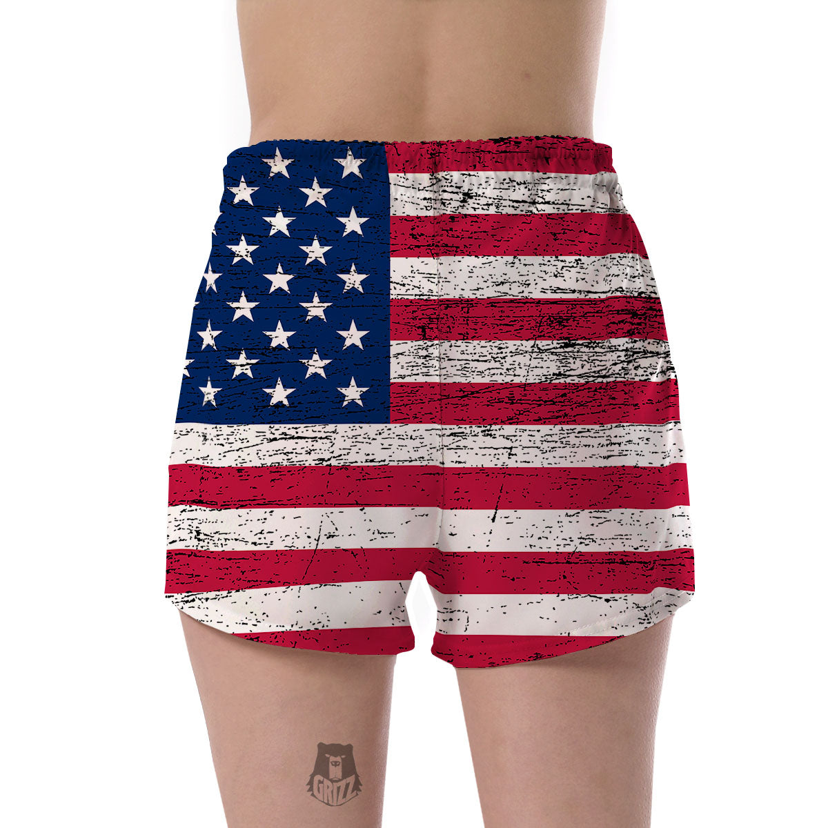 Flag USA Grunge Print Women's Shorts-grizzshop