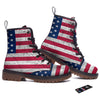 Flag USA Grunge Print Work Boots-grizzshop