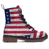 Flag USA Grunge Print Work Boots-grizzshop