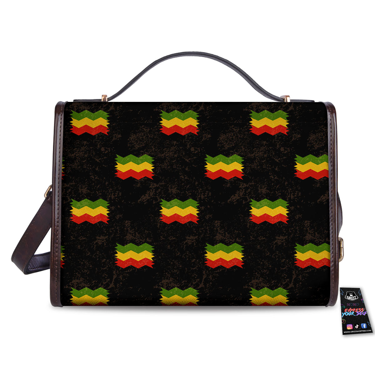Flag Rasta Print Pattern Women's Satchel Bag