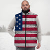 Flag USA Grunge Print Down Vest