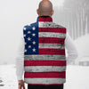 Flag USA Grunge Print Down Vest