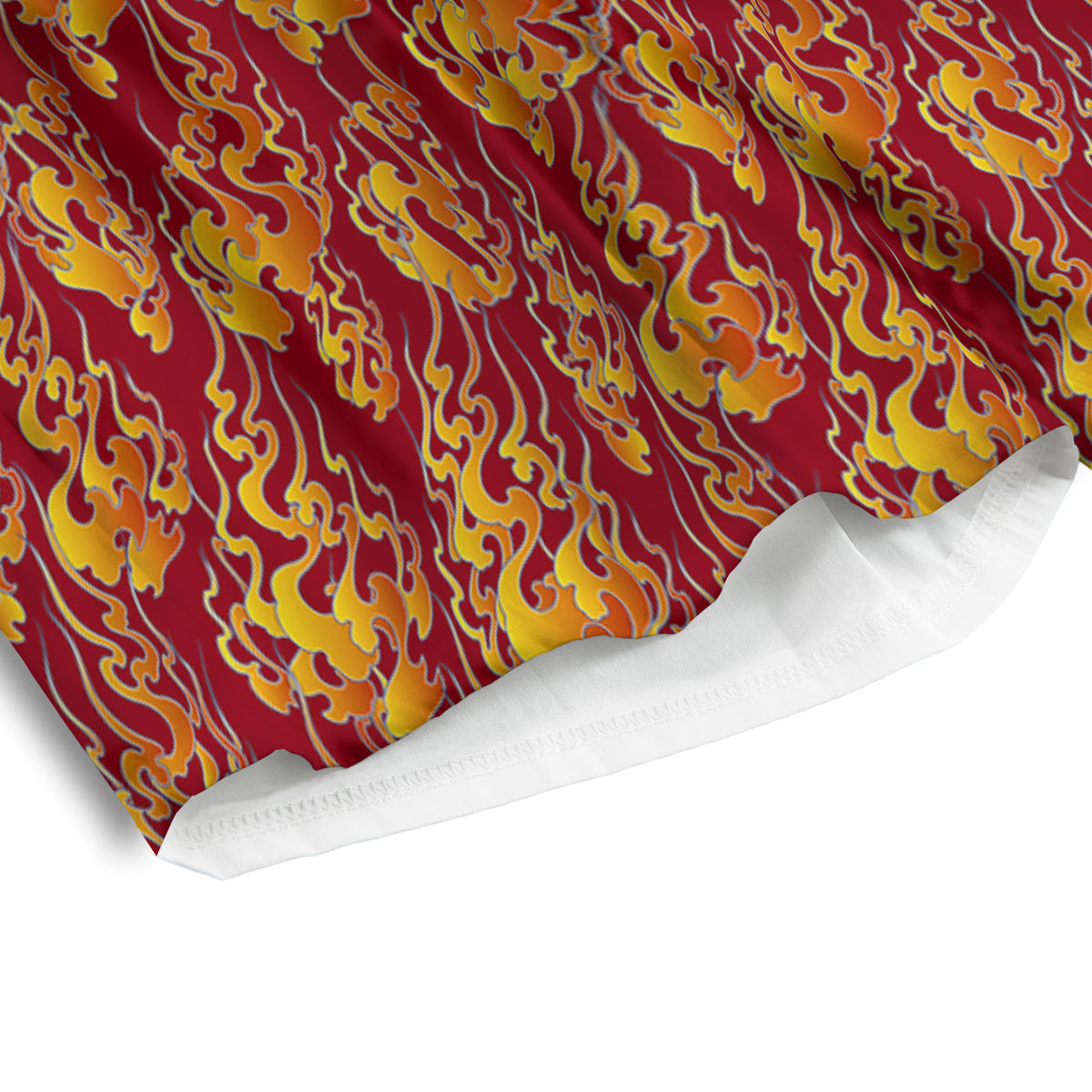 Flame Burning Japanese Art Print Pattern Men's Athletic Shorts
