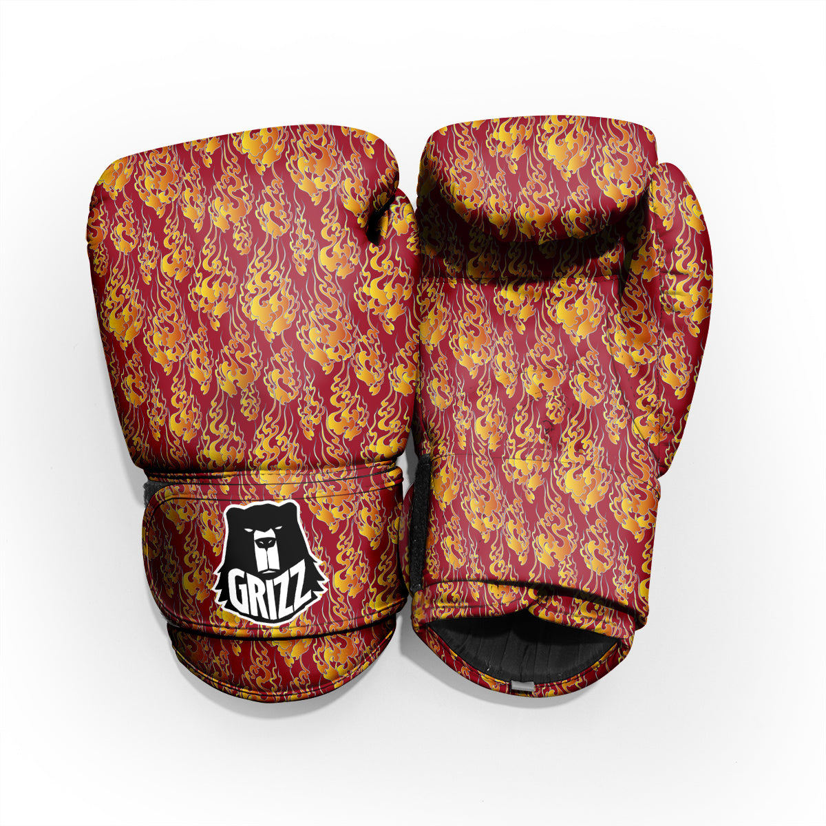 Flame Burning Japanese Art Print Pattern Pro Boxing Glove