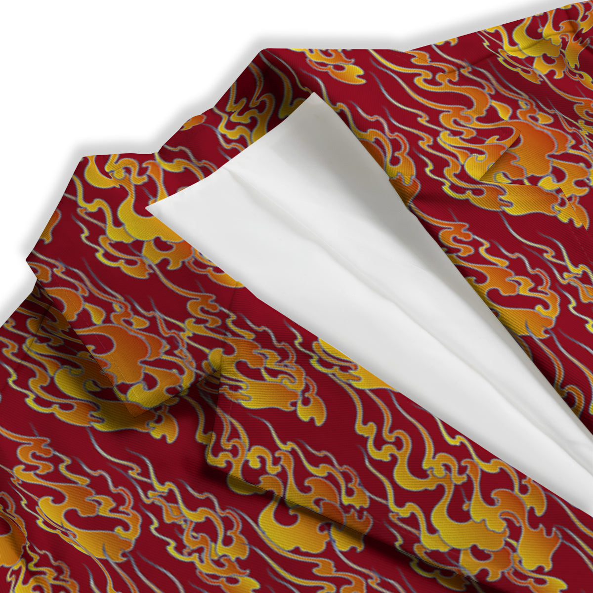 Flame Burning Japanese Art Print Pattern Women's Blazer-grizzshop