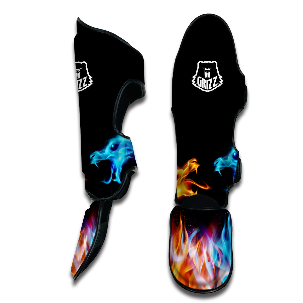 Flame Dragon War Muay Thai Shin Guards-grizzshop