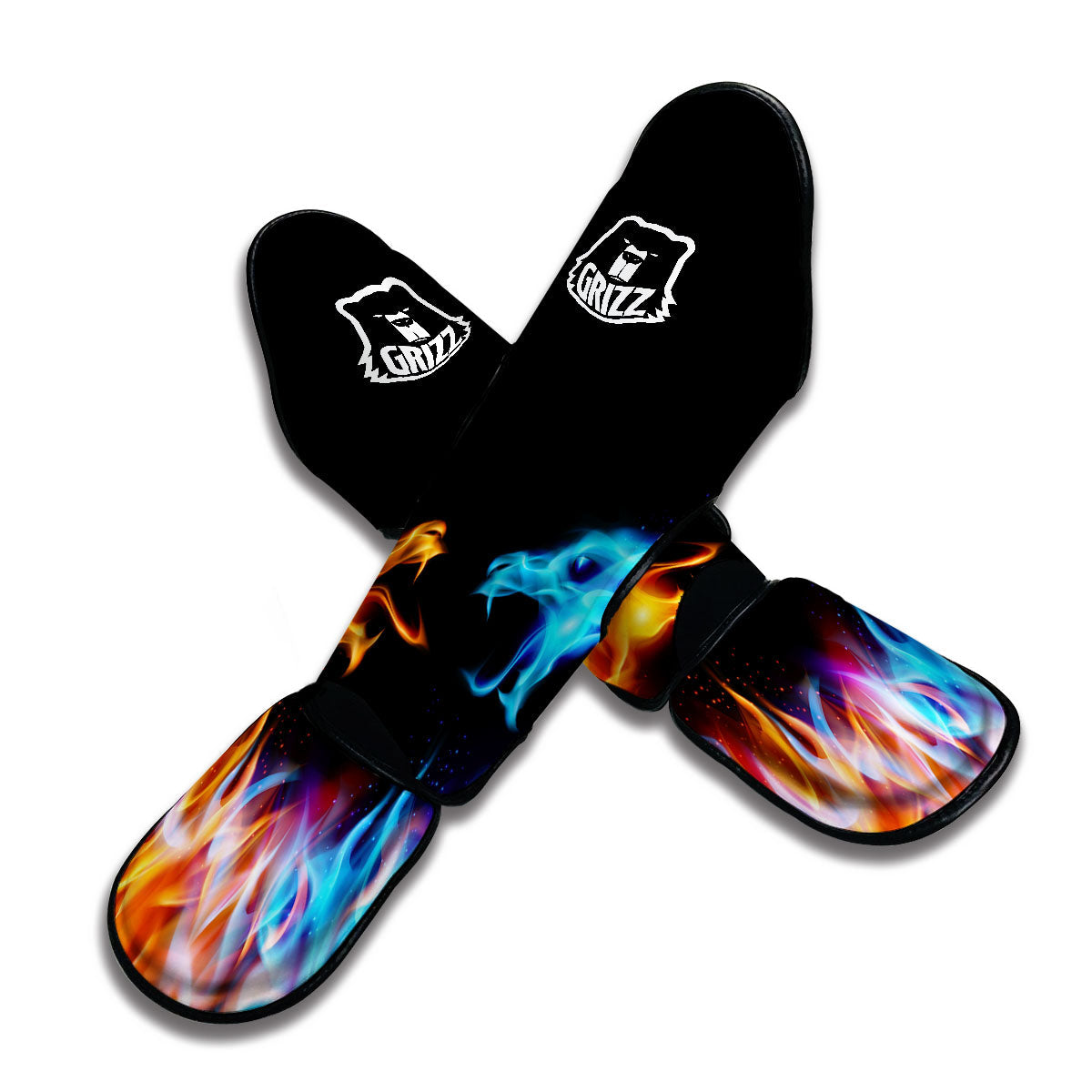 Flame Dragon War Muay Thai Shin Guards-grizzshop