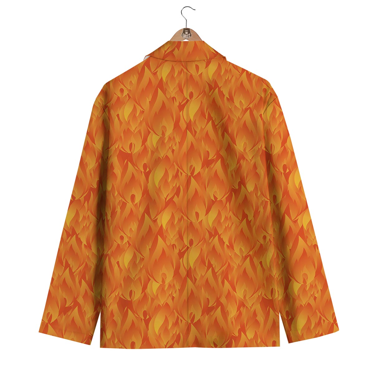 Flame Fire Pattern Print Men's Blazer-grizzshop