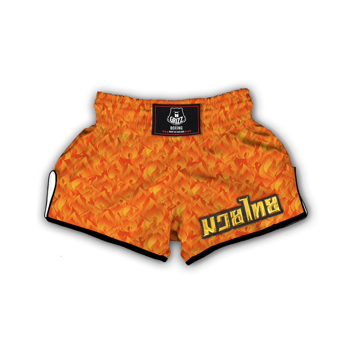 Flame Fire Pattern Print Muay Thai Boxing Shorts-grizzshop