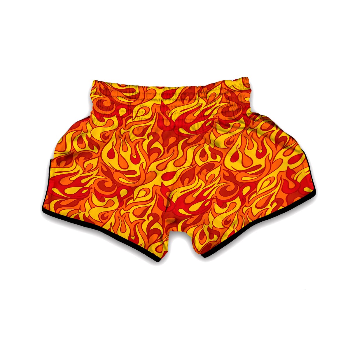 Flame Fire Print Pattern Muay Thai Boxing Shorts-grizzshop