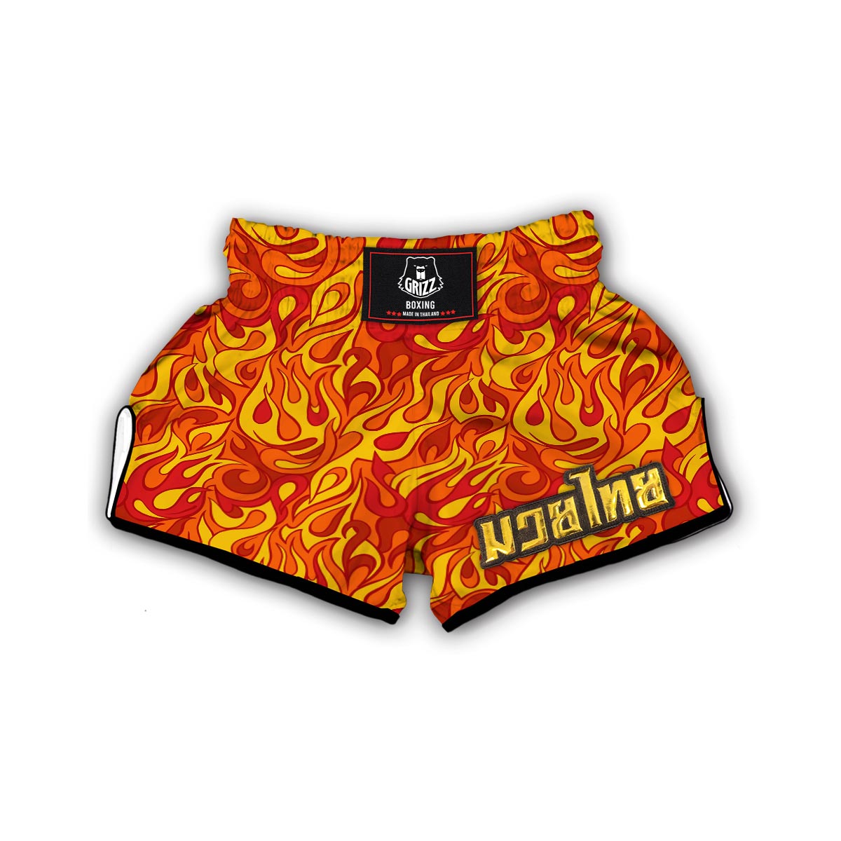 Flame Fire Print Pattern Muay Thai Boxing Shorts-grizzshop