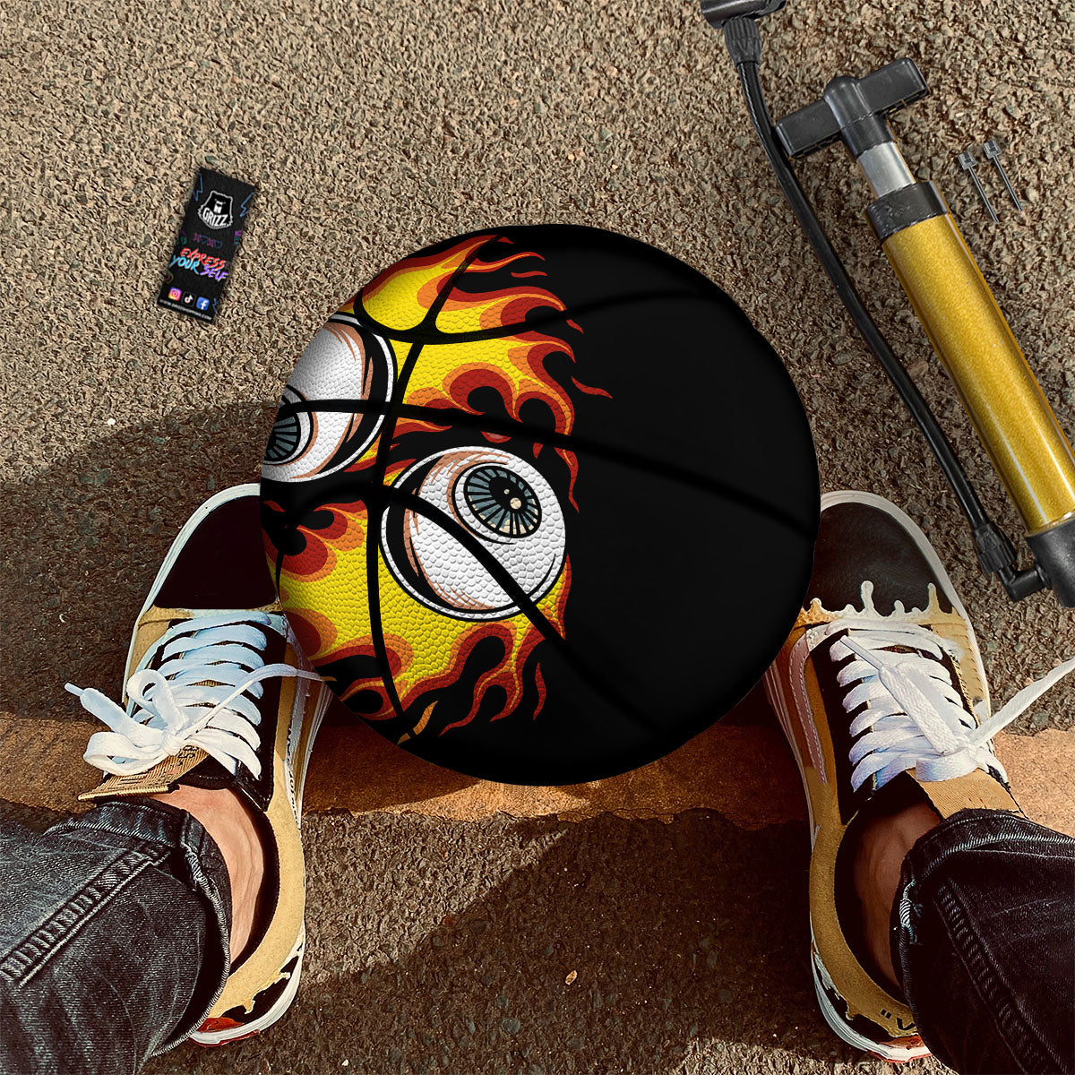 Flaming Eye Print Basketball-grizzshop