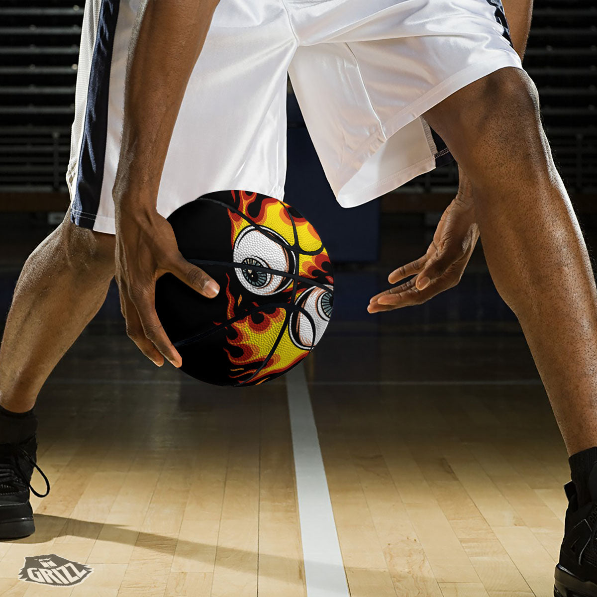 Flaming Eye Print Basketball-grizzshop
