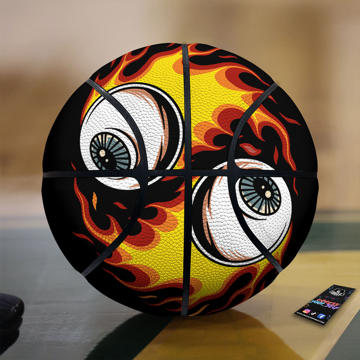 Flaming Eye Print Basketball-grizzshop